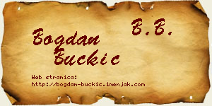 Bogdan Buckić vizit kartica